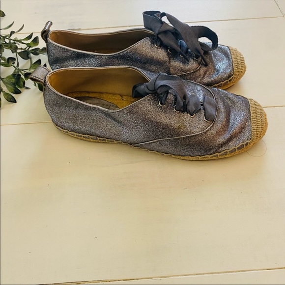 coach ramira gunmetal blue glitter espadrille - Picture 1 of 7